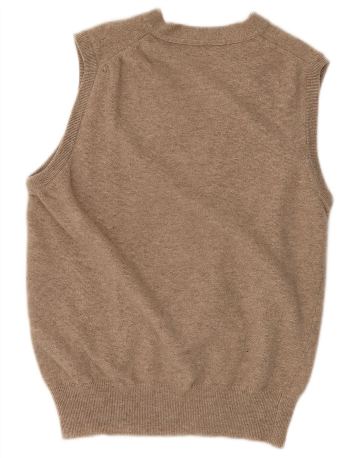 Женский кардиган без рукавов BOGGI MILANO UK 14, средний бежевый, шерсть