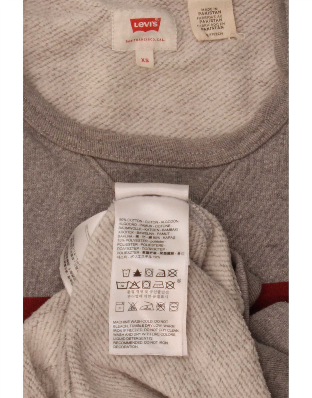 Мужской свитшот с рисунком Levi's XS, серый хлопок