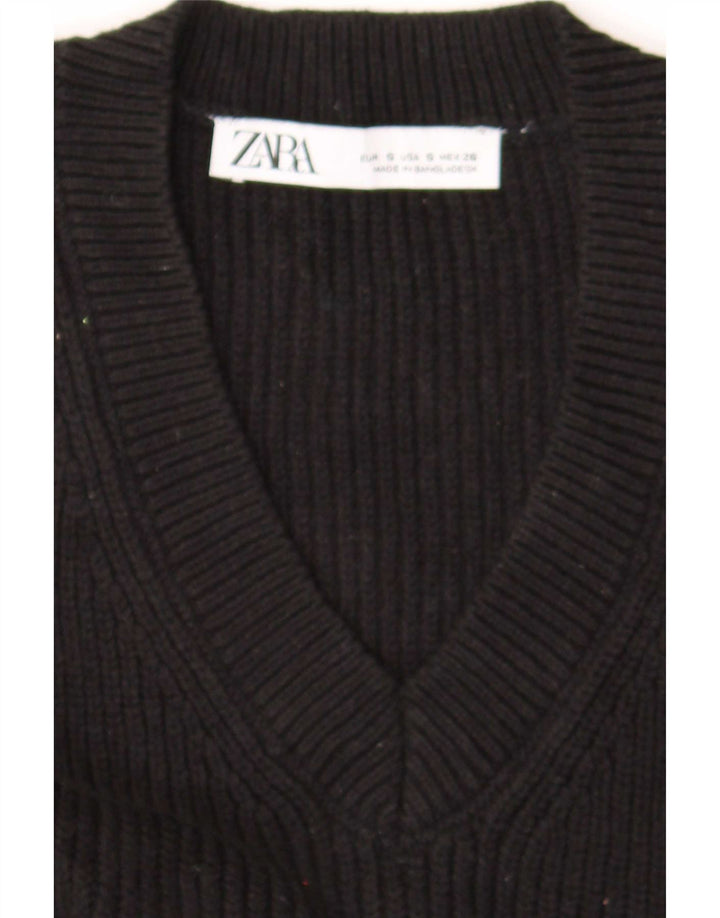 Женская укороченная майка Zara UK 10, маленькая черная