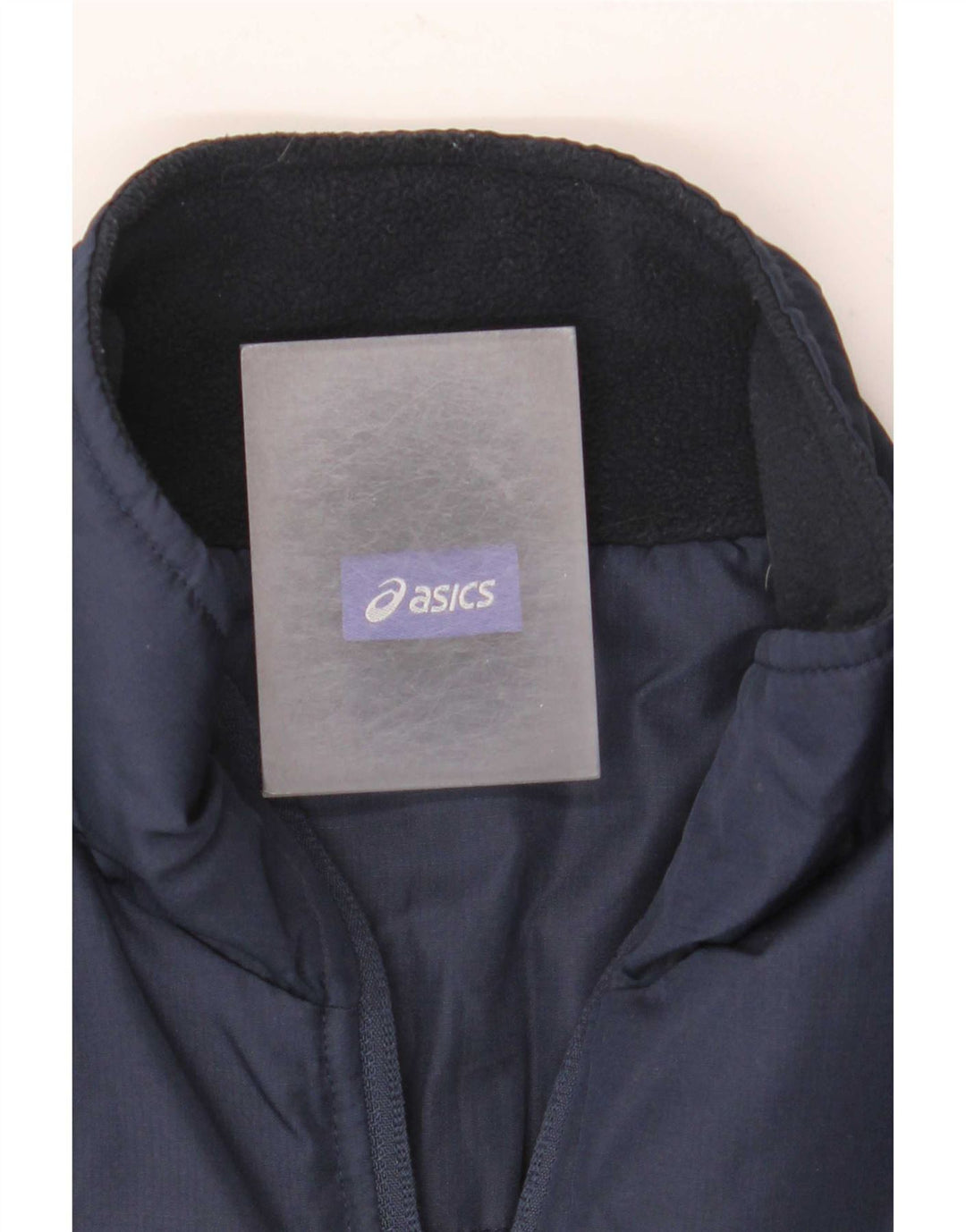 Мужская стеганая куртка Asics UK 34 XS темно-синяя, полиэстер с цветными блоками