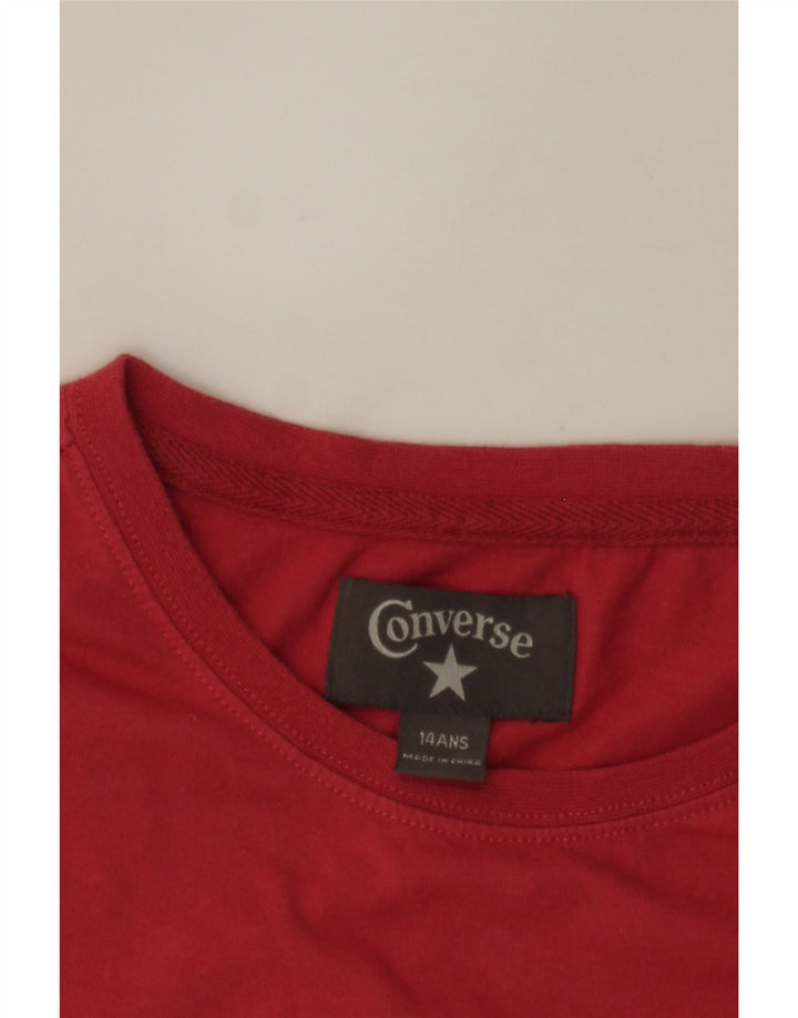 CONVERSE Boys Graphic T-Shirt Top 13-14 Years Red Cotton Vintage Converse and Second-Hand Converse from Messina Hembry 