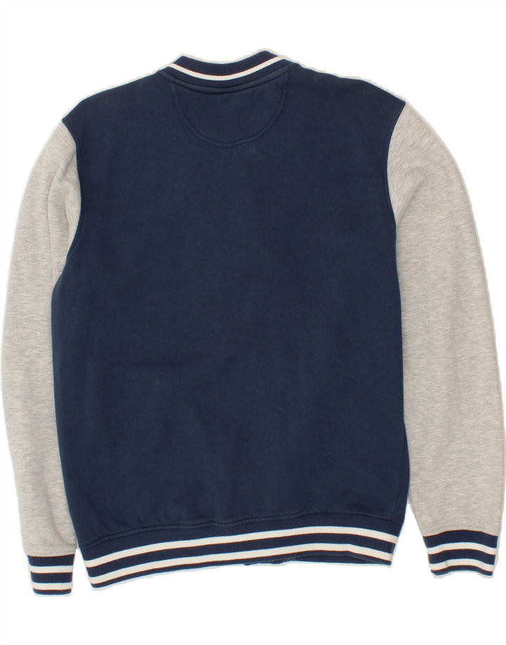 ELLESSE Boys Graphic Varsity Jacket 13-14 Years XL Navy Blue Colourblock Vintage Ellesse and Second-Hand Ellesse from Messina Hembry 