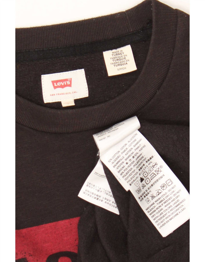 Мужской свитшот с рисунком Levi's, маленький коричневый хлопковый джемпер