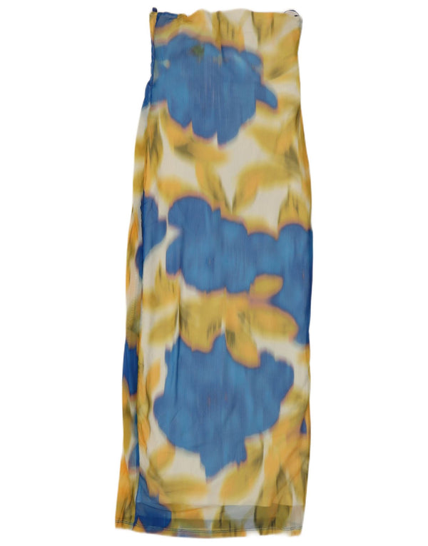 Женское платье без бретелек ZARA UK 8, маленькое разноцветное хлопковое платье тай-дай