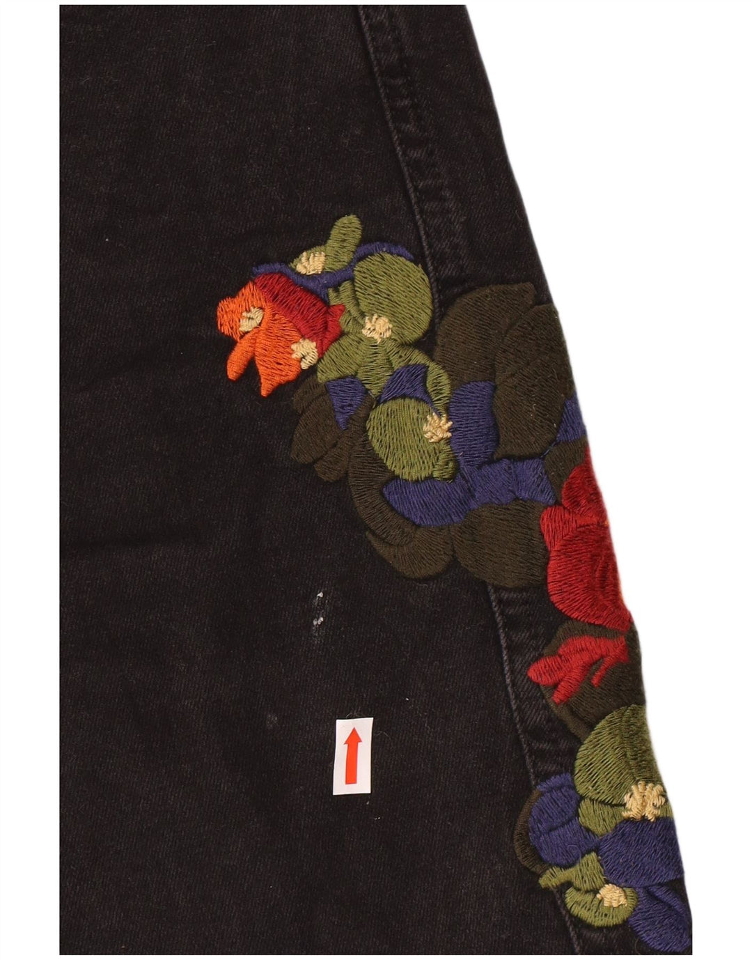 Женские джинсовые шорты Zara EU 38, маленькие W28, черные с цветочным принтом в богемном стиле