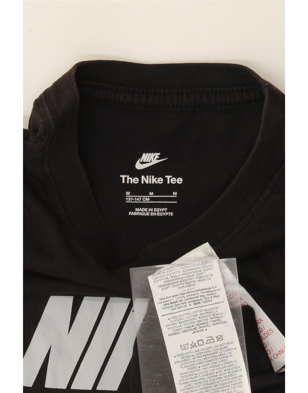 Футболка с рисунком Nike для мальчиков, 10–11 лет, средний черный, хлопковый