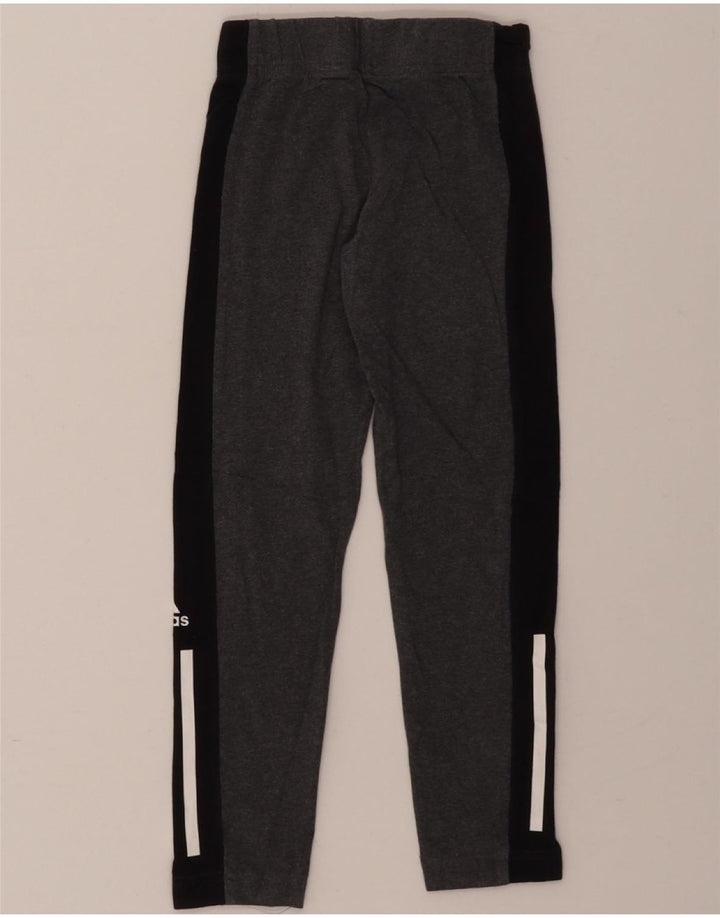 ADIDAS Girls Leggings 7-8 Years  Grey Colourblock Vintage Adidas and Second-Hand Adidas from Messina Hembry 
