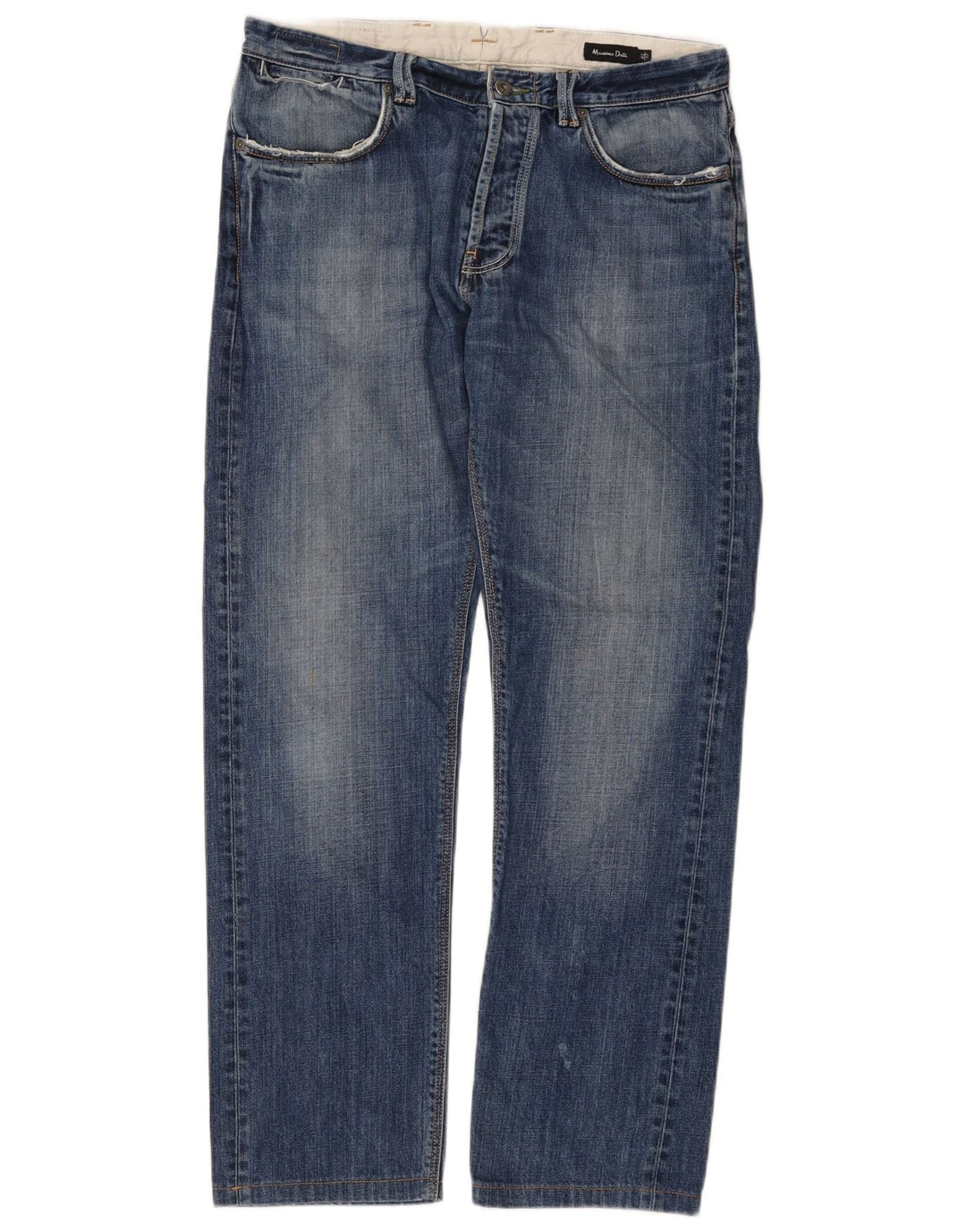 Мужские прямые джинсы Massimo Dutti EU 42, большие W32 L30, синий хлопок