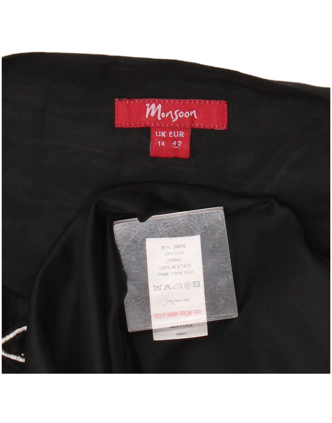 Женское платье трапециевидного силуэта без рукавов Monsoon UK 14, средний черный с цветочным принтом