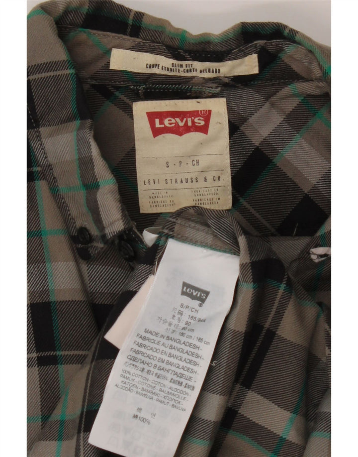 Мужская фланелевая рубашка приталенного кроя Levi's, маленькая серая клетка, хлопок