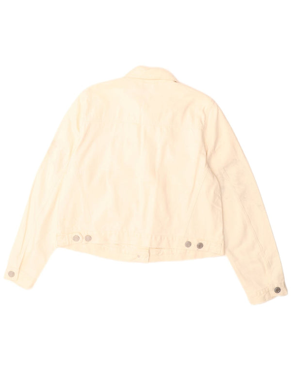 Женская укороченная джинсовая куртка Marks & Spencer UK 16, большой размер, белый хлопок