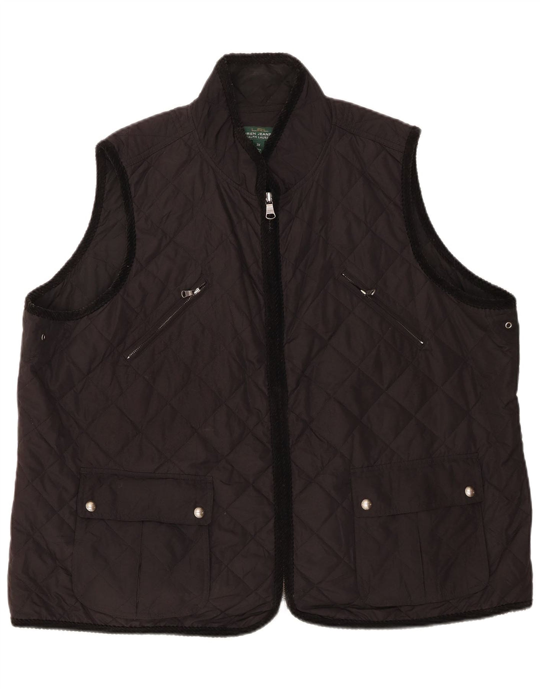 Женский стеганый жилет Ralph Lauren UK 22 3XL, черный полиэстер