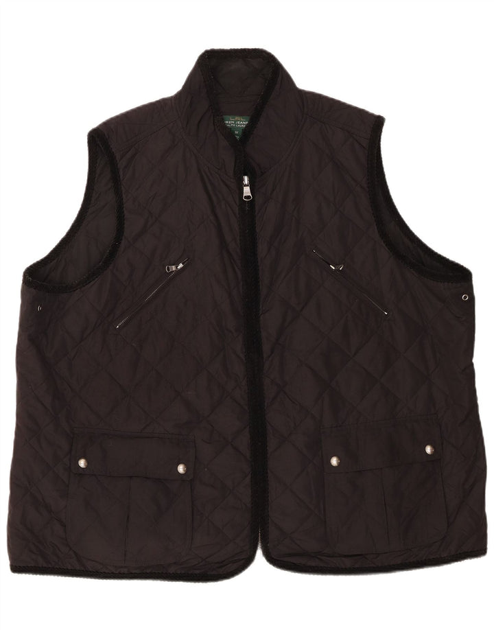 Женский стеганый жилет Ralph Lauren UK 22 3XL, черный полиэстер
