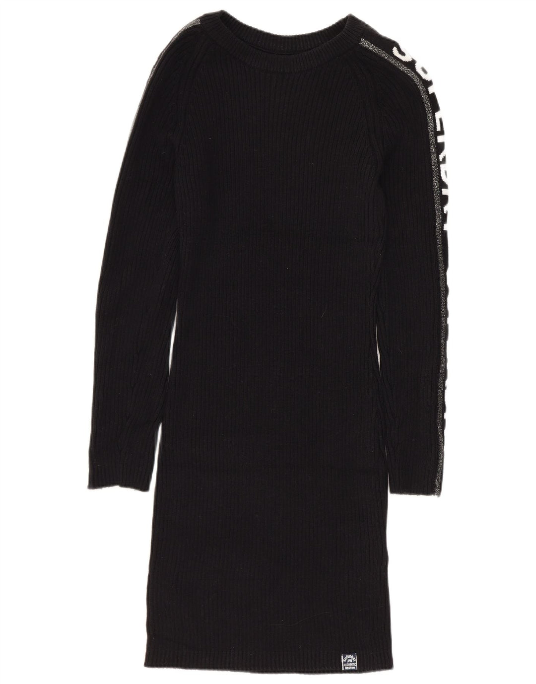 SUPERDRY Женский джемпер с рисунком UK 12, средний черный, хлопок