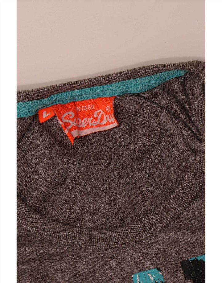 Superdry Мужской жилет с рисунком, большой серый хлопок