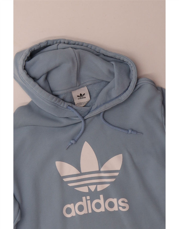 Мужской джемпер с капюшоном ADIDAS, синий, хлопковый