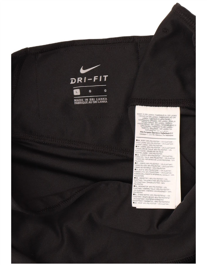 Женские леггинсы Nike Dri Fit UK 14, большие черные полиэстер
