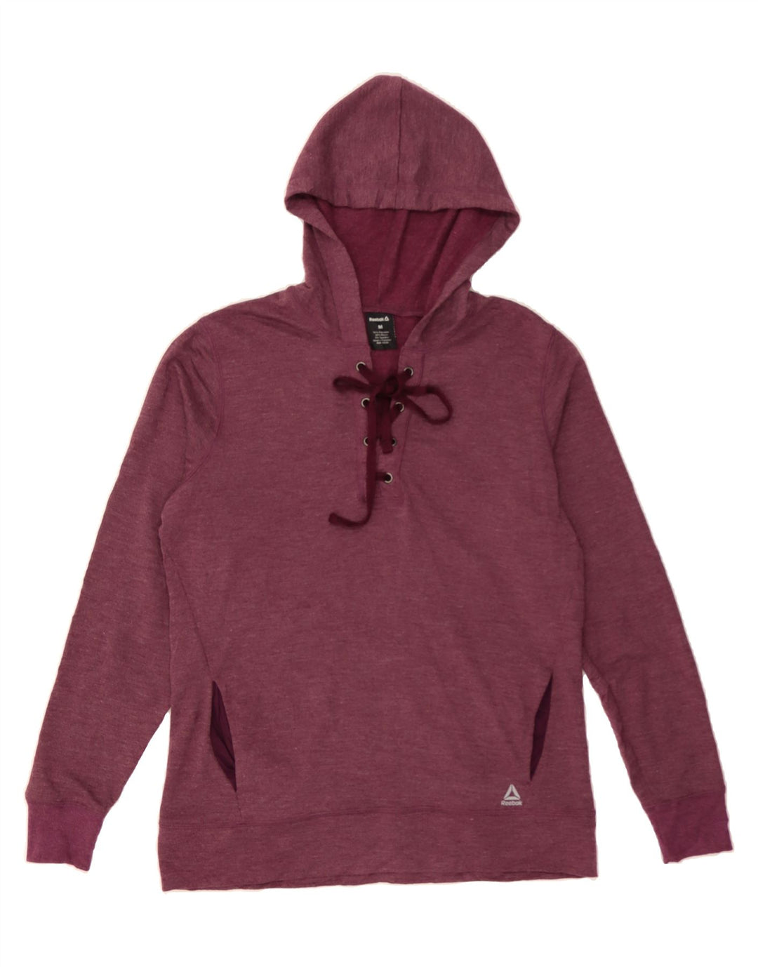 REEBOK Womens Hoodie Jumper UK 14 Medium Burgundy Polyester Vintage Reebok and Second-Hand Reebok from Messina Hembry 