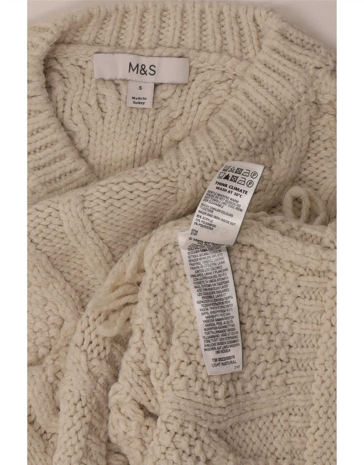 Женский свободный джемпер с вырезом «лодочка» Marks & Spencer, Великобритания, 10, маленький, бежевый