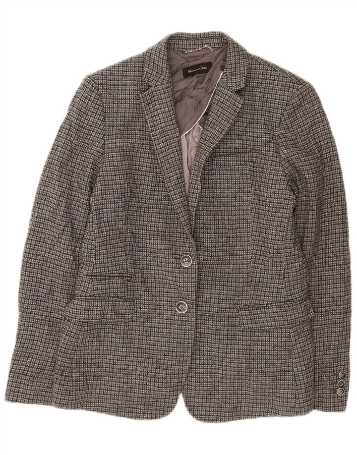Женский пиджак Massimo Dutti на 2 пуговицах EU 42, большая серая клетка из вискозы
