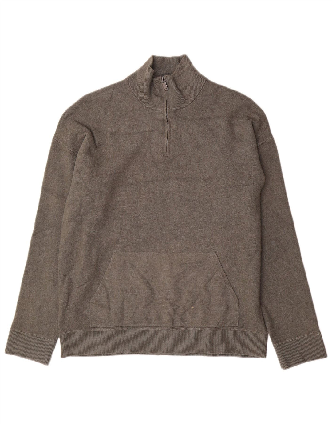 Мужской джемпер с воротником на молнии MASSIMO DUTTI XL, серый вискоза