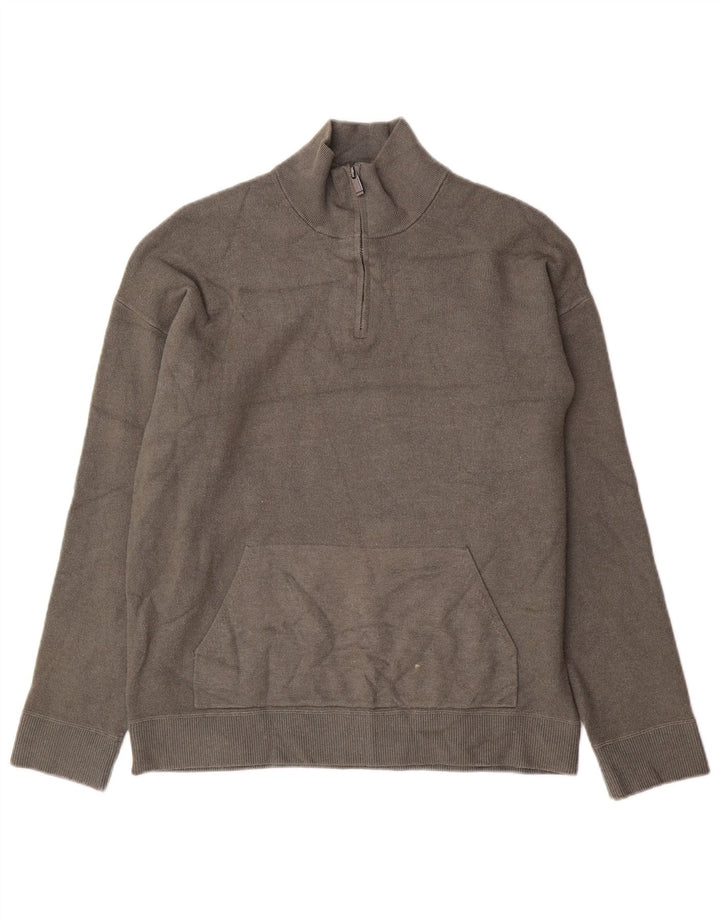 Мужской джемпер с воротником на молнии MASSIMO DUTTI XL, серый вискоза