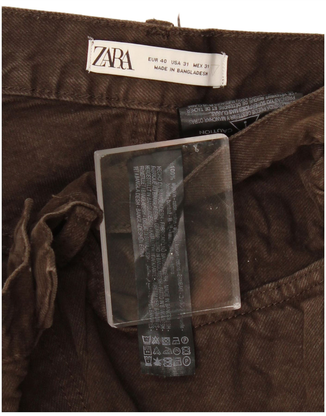 Мужские укороченные джинсы ZARA EU 40 Medium W31 L25 Коричневые, хлопок