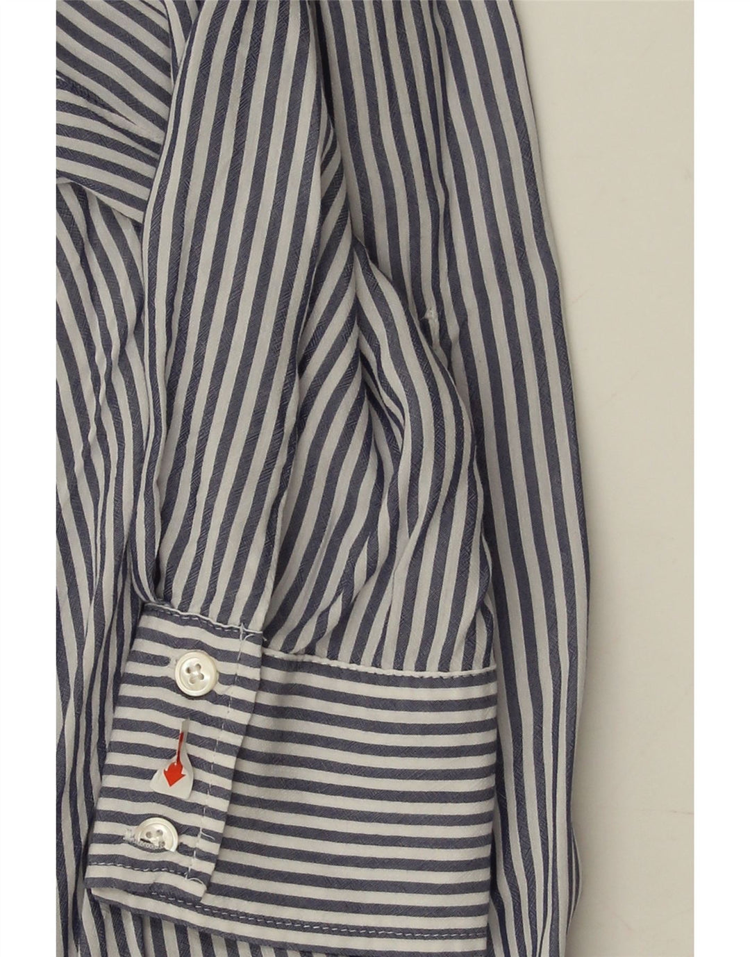ZARA Womens Shirt UK 10 Small Blue Pinstripe Vintage Zara and Second-Hand Zara from Messina Hembry 