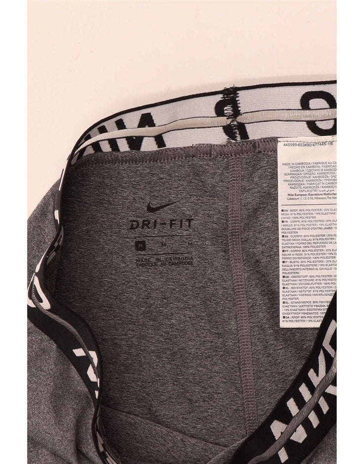 Женские леггинсы с рисунком Nike Dri Fit UK 14, средний серый цвет с цветными блоками