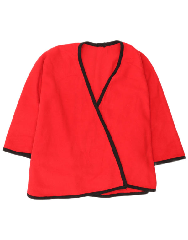 Vintage Womens 3/4 Sleeve Open Poncho Coat UK 16 Large Red