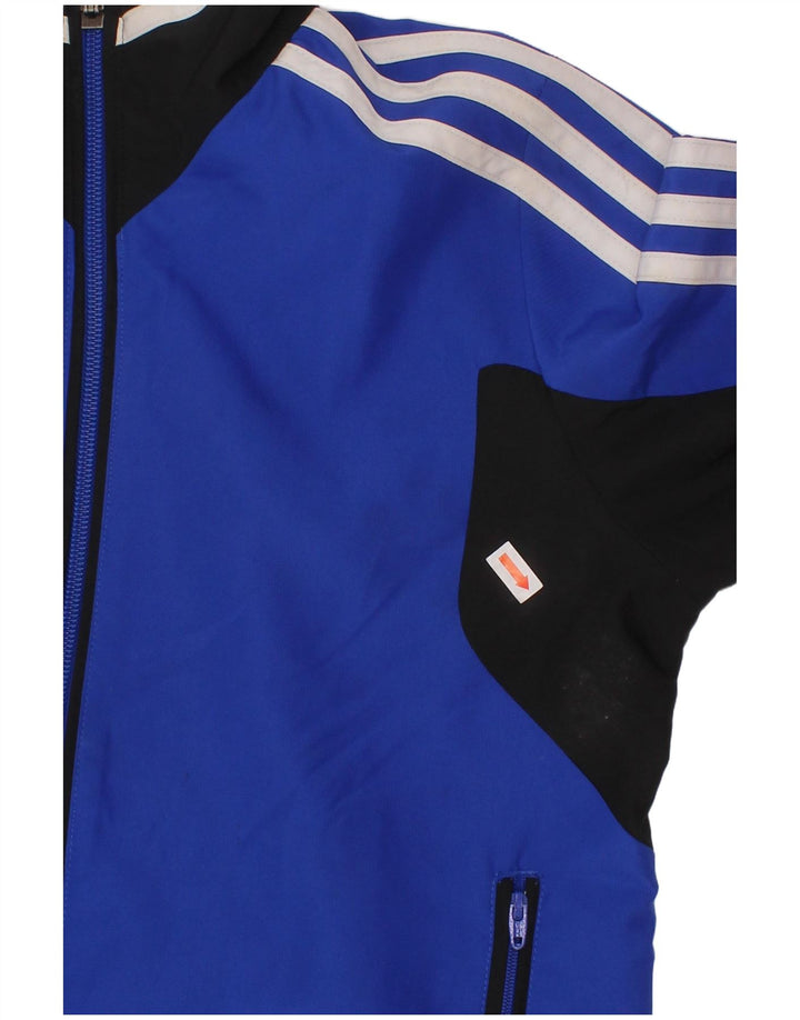 Спортивный костюм ADIDAS для мальчиков, верхняя куртка 7–8 лет, синий полиэстер с цветными блоками