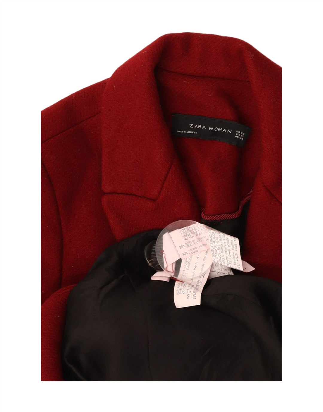 Женское пальто ZARA UK 6 XS, красный полиэстер