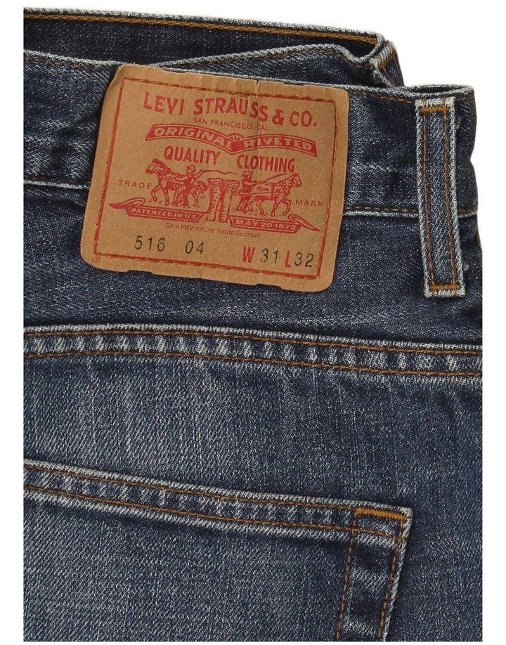 Женские расклешенные джинсы Levi's 516 W31 L32, синий хлопок