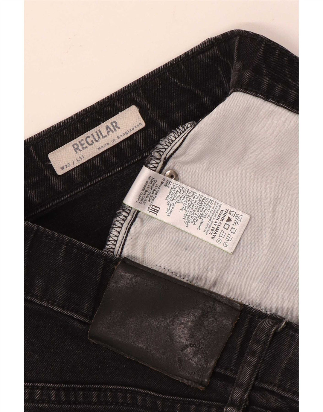 Мужские прямые джинсы Marks & Spencer W32 L31, черные, хлопковые