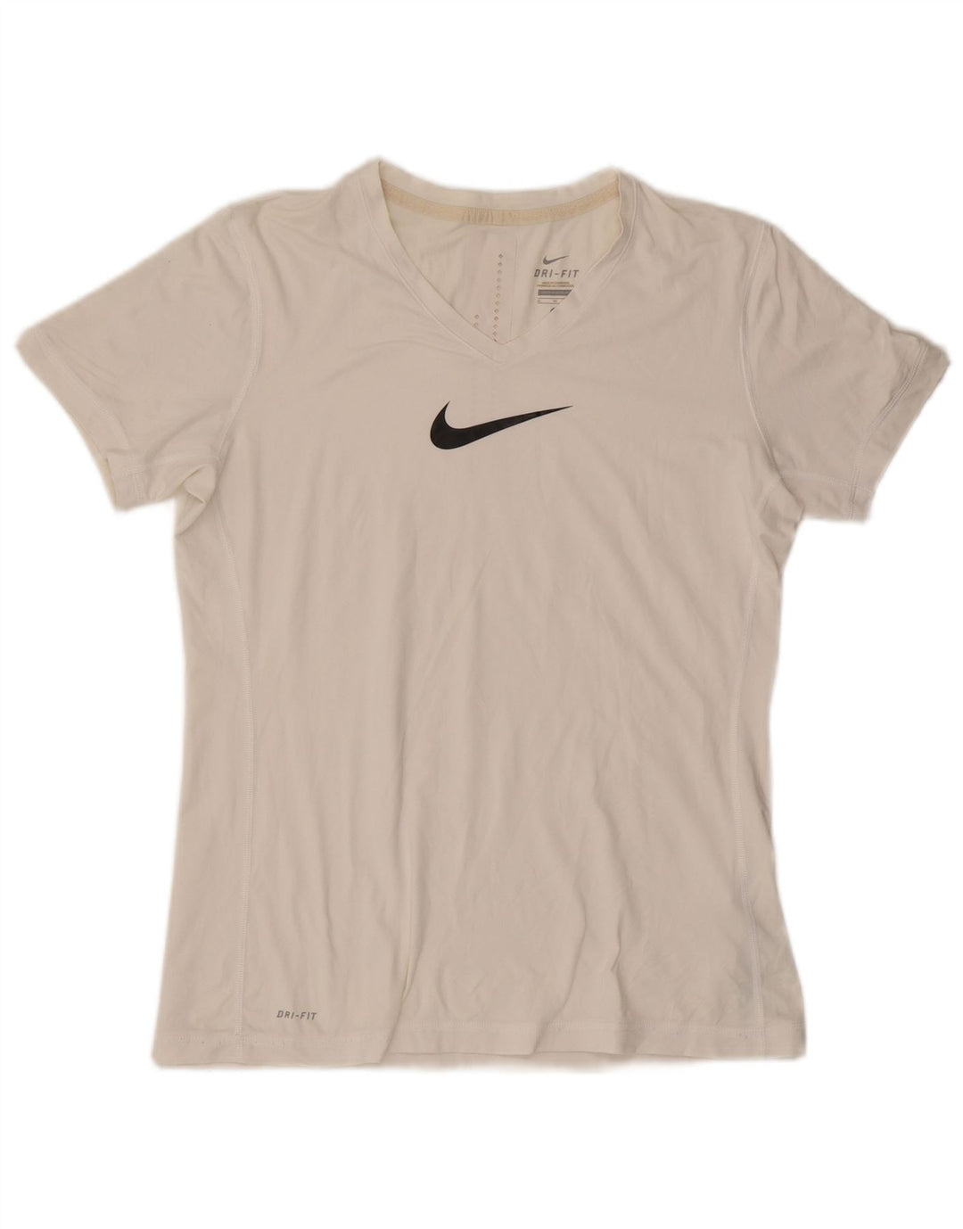 Женская футболка NIKE Dri Fit с рисунком, топ UK 18 XL, белый полиэстер