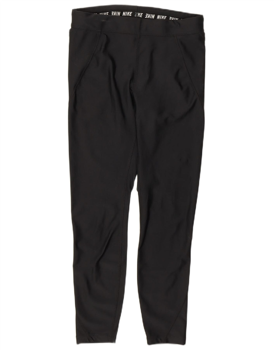 Женские укороченные леггинсы Nike Dri Fit UK 12, средний черный полиэстер
