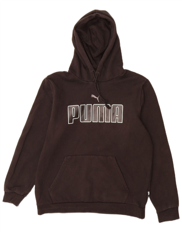 Мужской джемпер с капюшоном Puma, черный, хлопковый, среднего размера