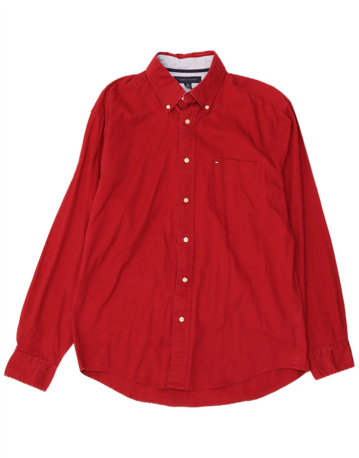 TOMMY HILFIGER Mens Shirt Medium Red Cotton