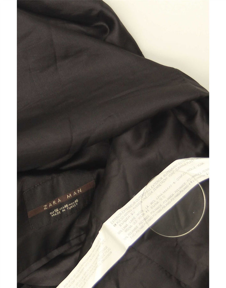 Мужской пиджак Zara на 2 пуговицах EU 56 XL, черная шерсть
