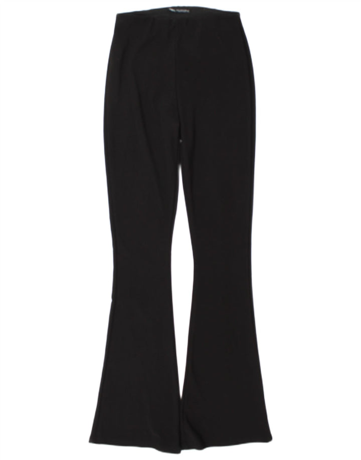 Женские леггинсы-клеш Zara UK 14, средний черный полиэстер