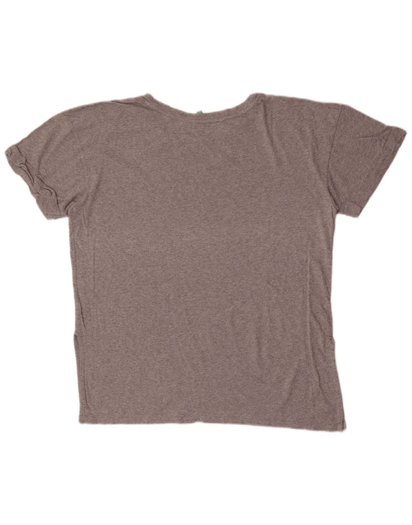 Женская футболка Benetton Top UK 18 XL Серая в крапинку