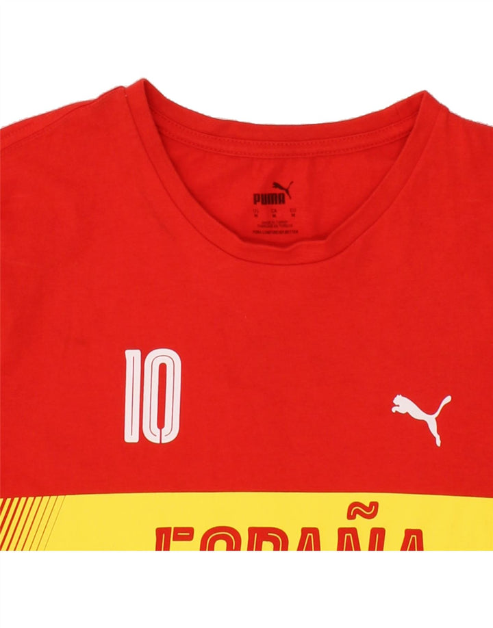 PUMA Mens Espana Graphic T-Shirt Top Medium Red Cotton Vintage Puma and Second-Hand Puma from Messina Hembry 