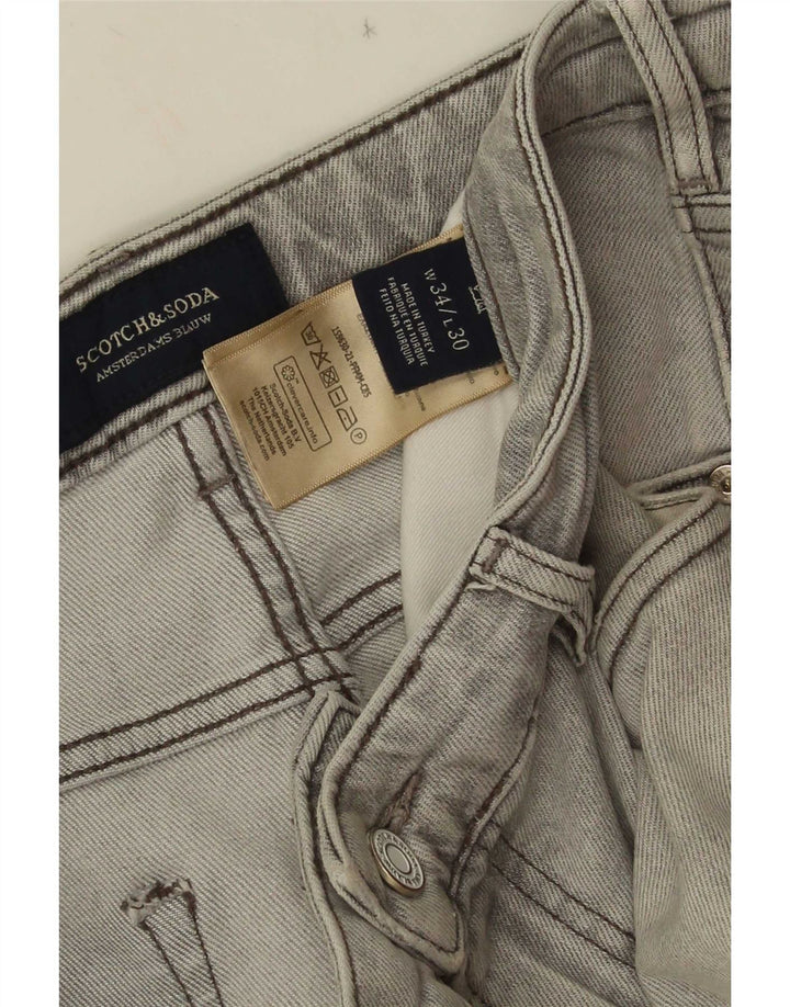 Мужские узкие джинсы Scotch & Soda W34 L30 Серые хлопковые