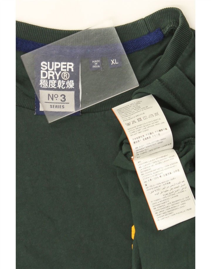 Мужской топ с рисунком Superdry с длинным рукавом XL, зеленый хлопок