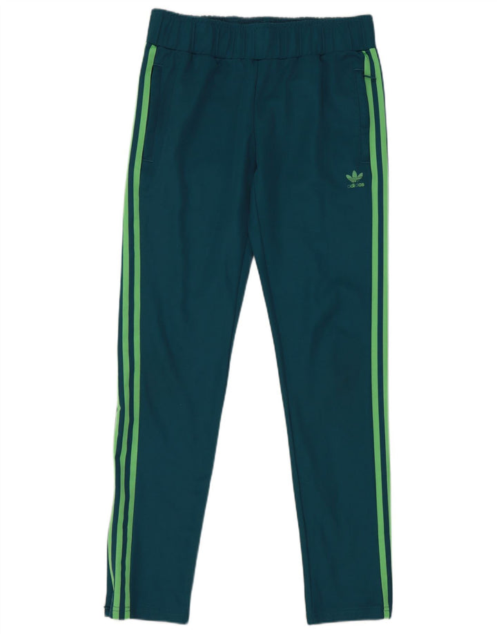 Женские спортивные брюки Adidas UK 12, хлопок среднего синего цвета