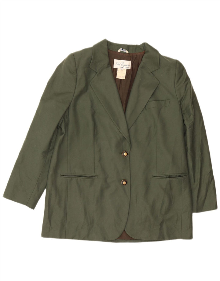 Женский пиджак на двух пуговицах Les Copains IT 52 2XL, хаки, шерсть