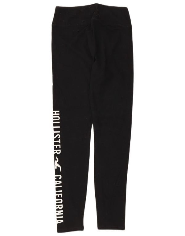 Женские леггинсы с рисунком Hollister UK 8, маленькие черные хлопковые