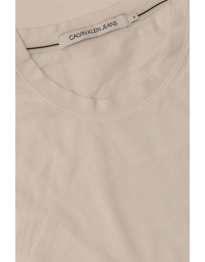 CALVIN KLEIN JEANS Mens T-Shirt Top Medium White Cotton Vintage Calvin Klein Jeans and Second-Hand Calvin Klein Jeans from Messina Hembry 