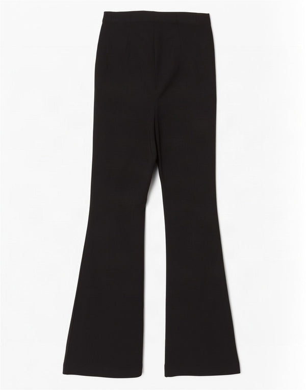 Topshop Женские повседневные брюки-клеш UK 10 Small W28 L32 Черные вискозы