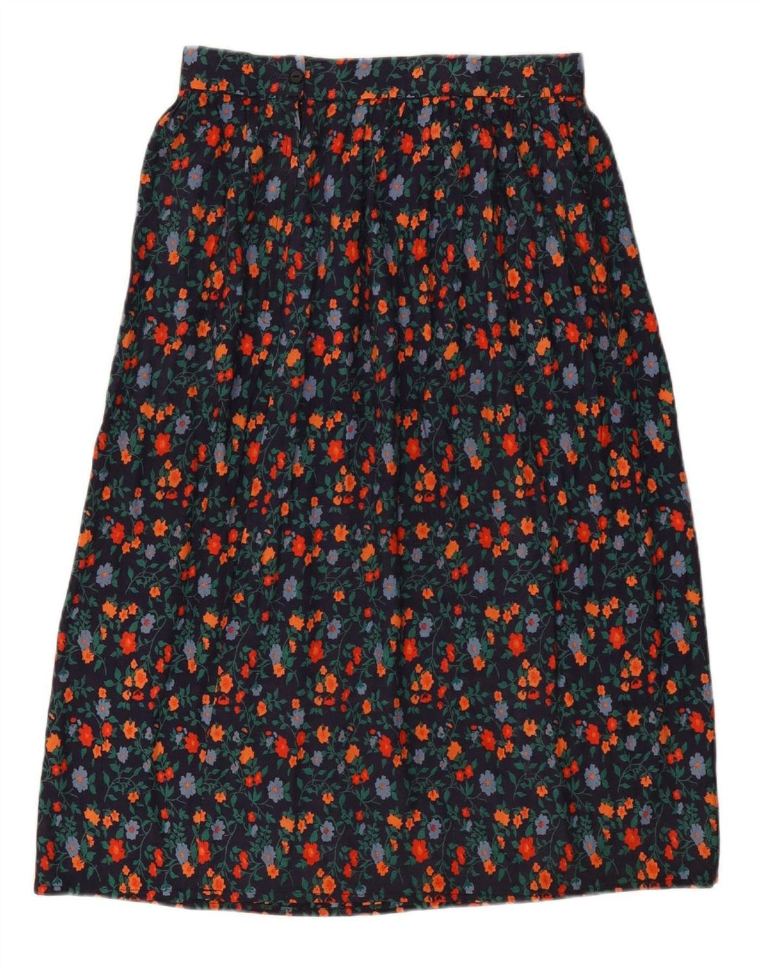 VINTAGE Womens A-Line Skirt W30 Medium  Navy Blue Floral